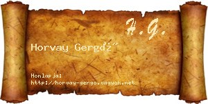 Horvay Gergő névjegykártya